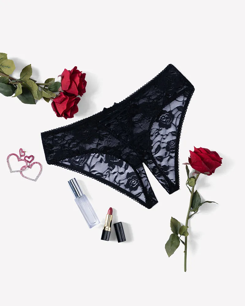 Floral Lace Panties ¨C Hollow Out Boyshort Underwear sold by Avid Love product image thumbnail 3