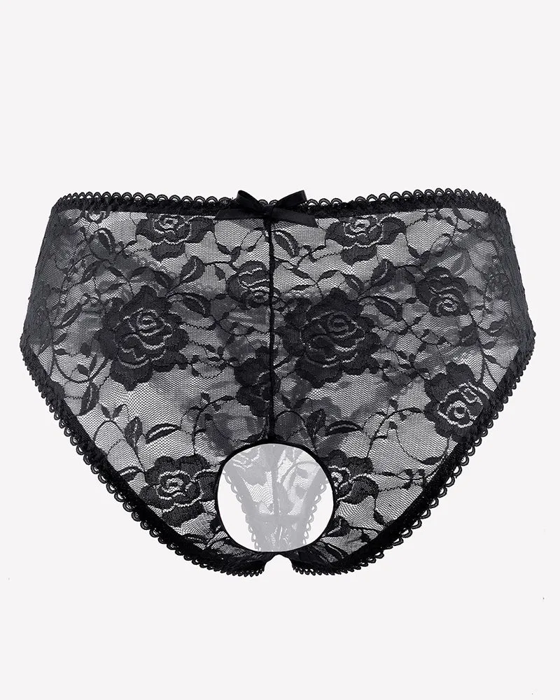 Floral Lace Panties ¨C Hollow Out Boyshort Underwear sold by Avid Love product image thumbnail 4