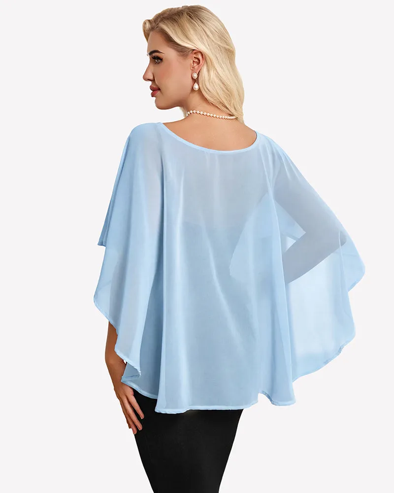 Chiffon Cape Shawl Evening Wedding Bridesmaid Cover Up sold by Avid Love product image thumbnail 5