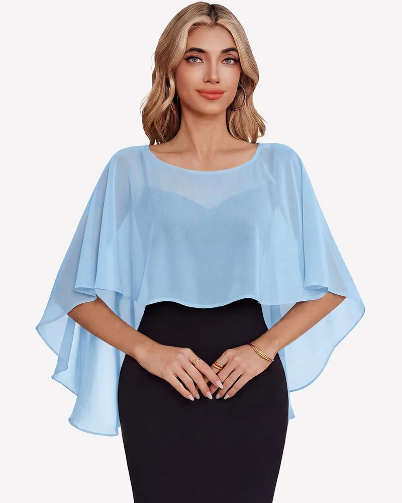 Chiffon Cape Shawl Evening Wedding Bridesmaid Cover Up sold by Avid Love product image thumbnail 4