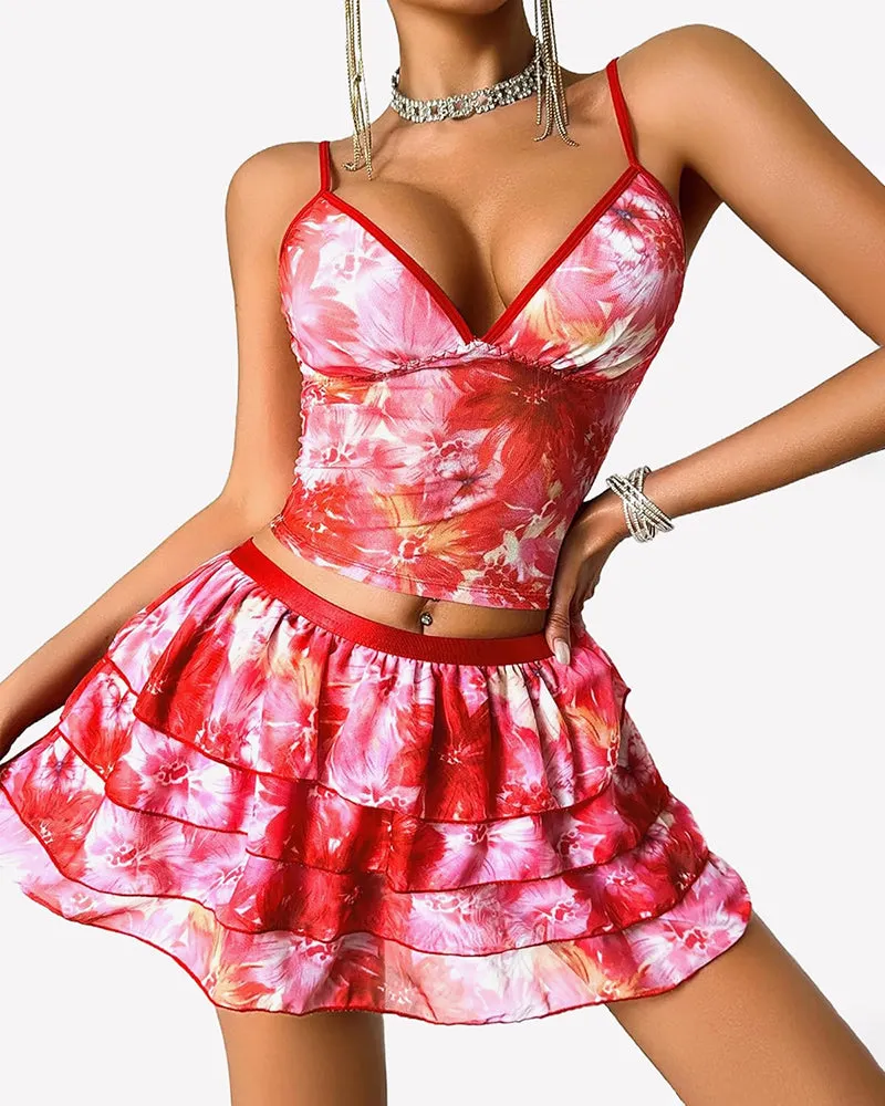 Two Piece Lounge Set Tank Top and Skirt Vacation Outfit sold by Avid Love product image thumbnail 3