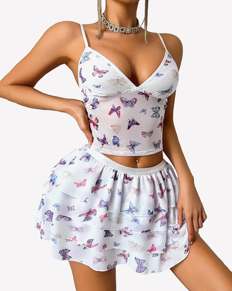 Two Piece Lounge Set Tank Top and Skirt Vacation Outfit sold by Avid Love product image thumbnail 4