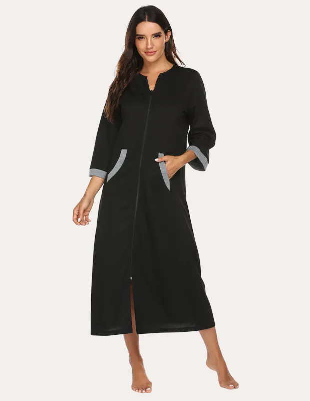 Ekouaer 3/4 Sleeves Long Robe Nightgowns (US Only) made by Ekouaer