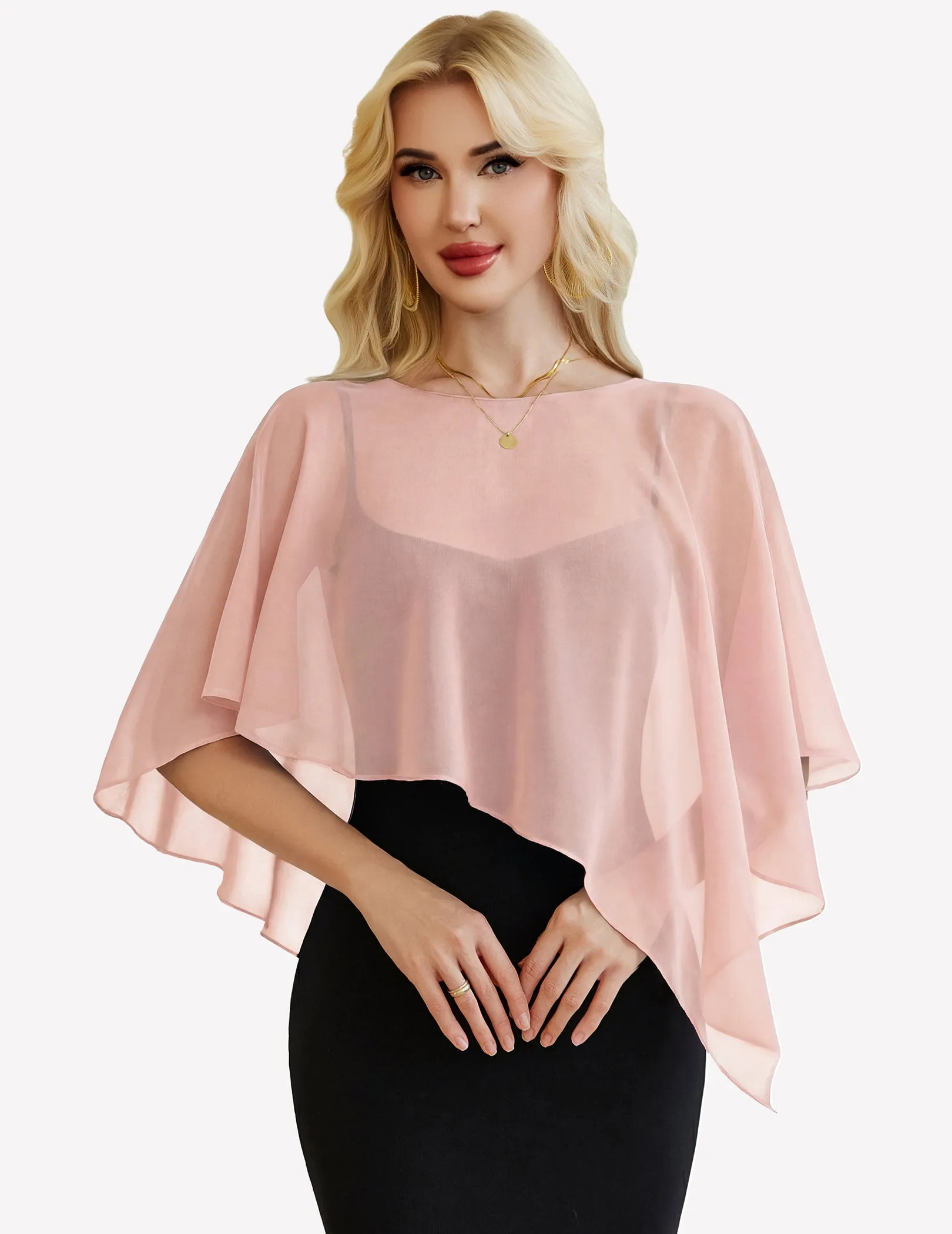 Chiffon Capelet ¨C Batwing Sleeve Sheer Wrap for Wedding & Evening sold by Avid Love