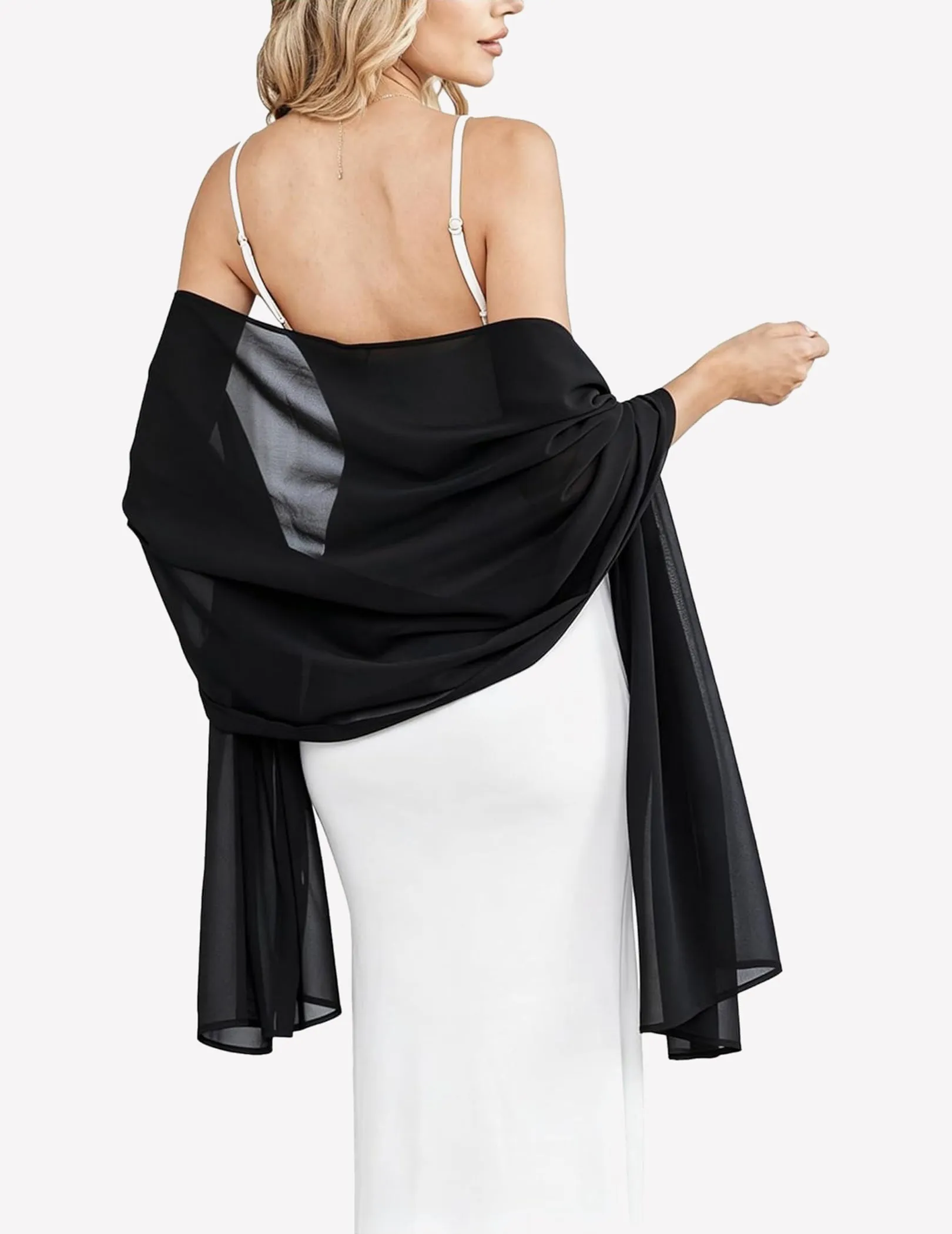 Chiffon Shawl Wrap ¨C Sheer Soft Scarf for Wedding & Formal Events sold by Avid Love product image thumbnail 2