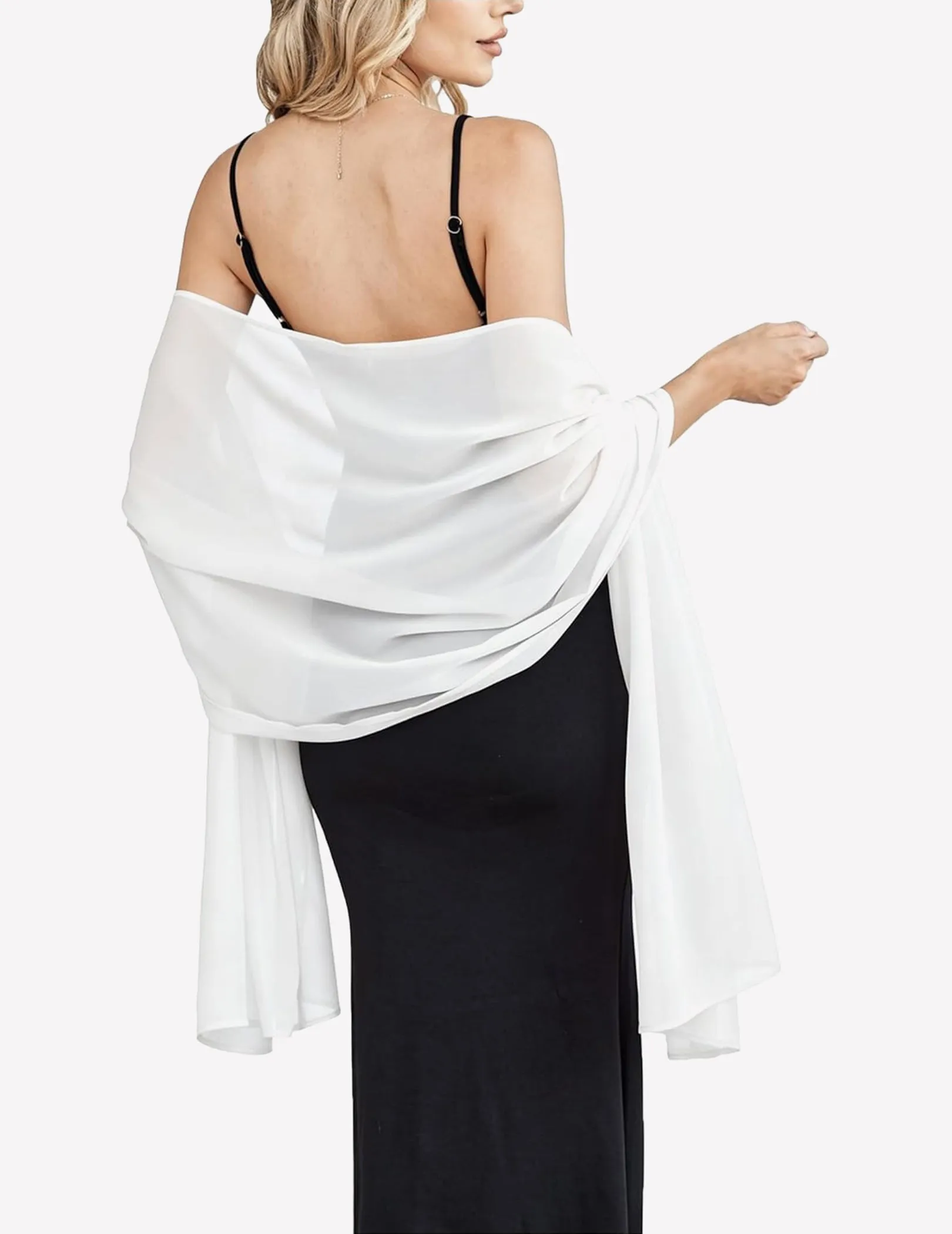 Chiffon Shawl Wrap ¨C Sheer Soft Scarf for Wedding & Formal Events sold by Avid Love product image thumbnail 3