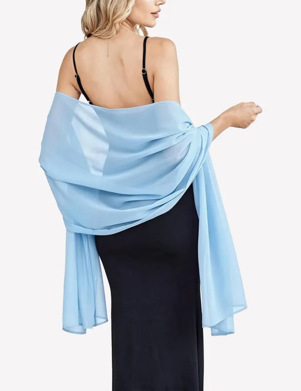 Chiffon Shawl Wrap – Sheer Soft Scarf for Wedding & Formal Events made by Avid Love