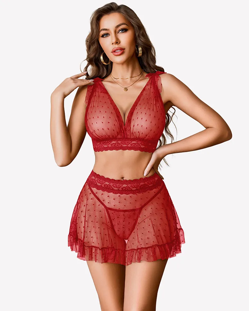 Lace Mesh Crop Top Mini Skirt 2-Piece Rave Set sold by Avid Love product image thumbnail 4