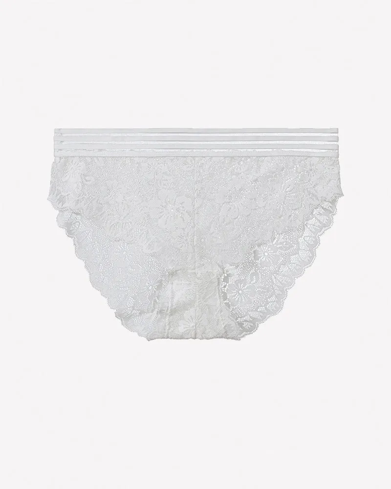 Striped Waist Floral Lace Panties - Sexy Sheer High Stretch Briefs sold by Avid Love product image thumbnail 3