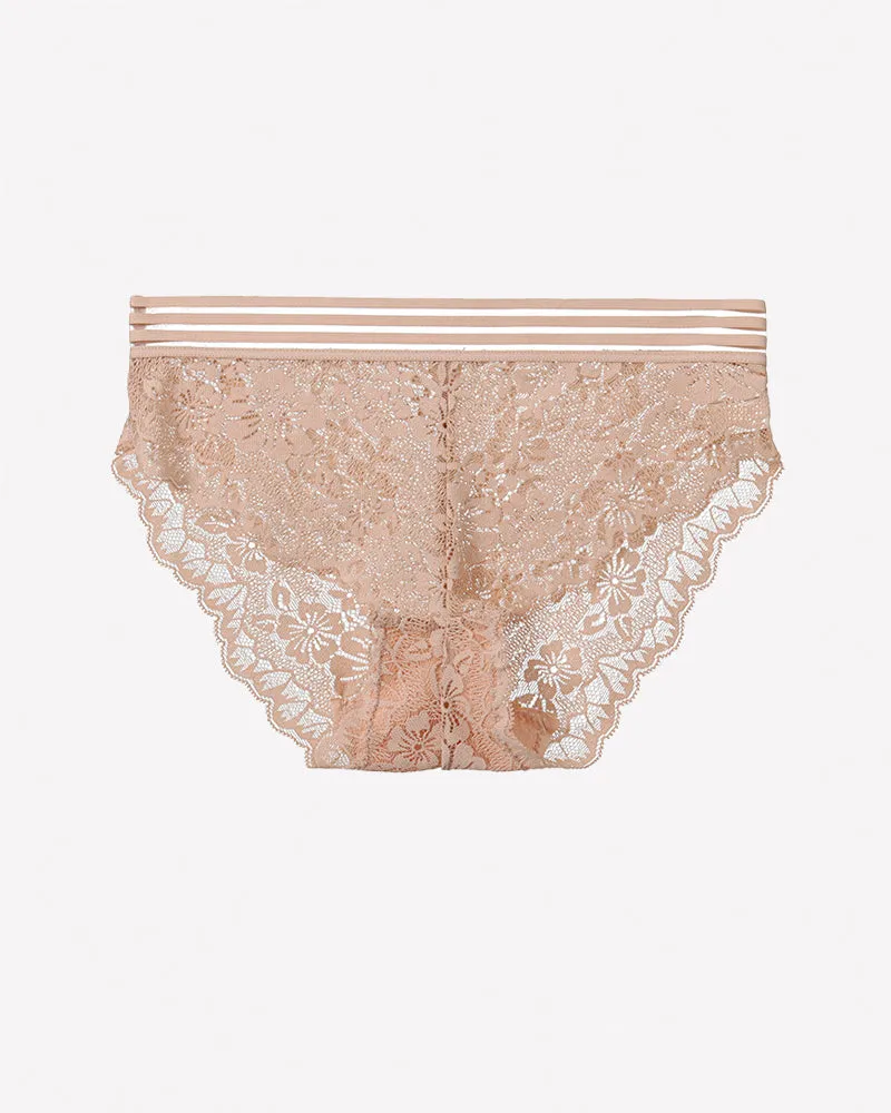 Striped Waist Floral Lace Panties - Sexy Sheer High Stretch Briefs sold by Avid Love product image thumbnail 5