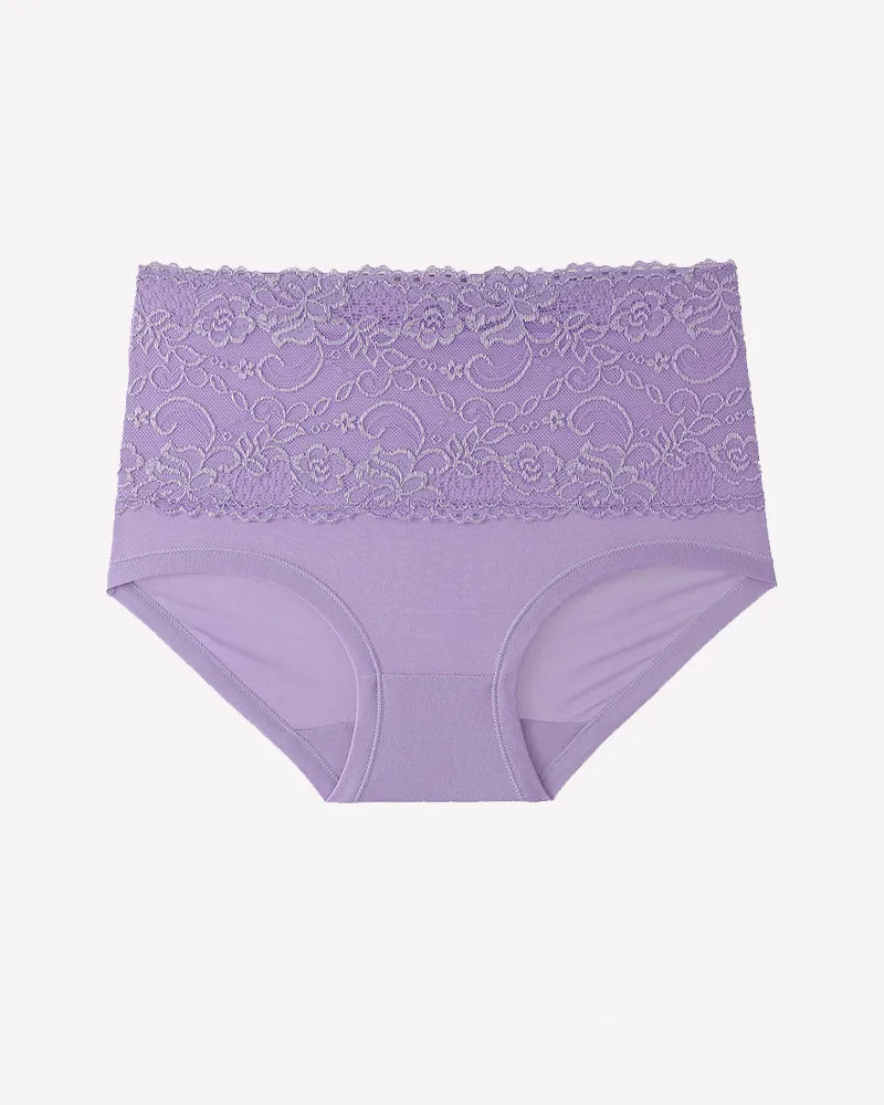 High Waisted Lace Panties Full Coverage Floral Lace Briefs sold by Avid Love product image thumbnail 3