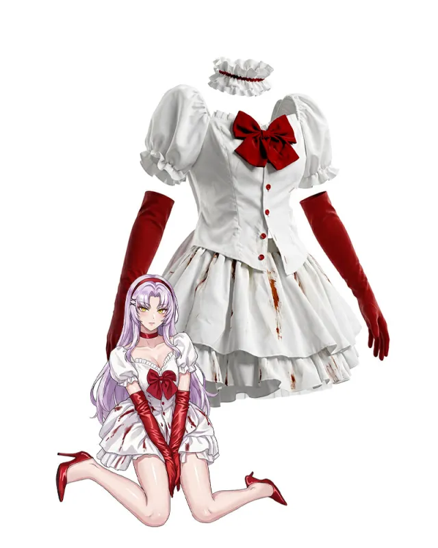 Blood Splatter Gothic Lolita Puff Sleeve Top & Skirt Set made by Avid Love