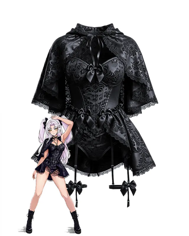 Gothic Corset Dress with Cape 2-Piece Costume Set made by Avid Love
