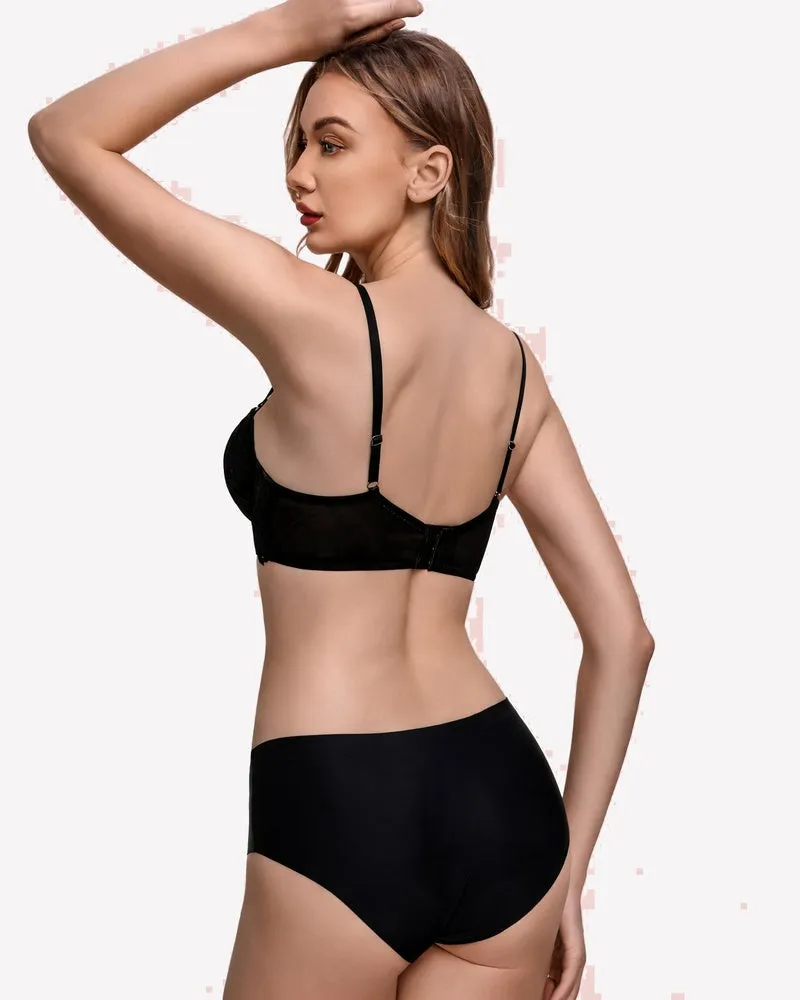 Lace Underwire Bra Sheer Floral Scalloped Unlined Everyday Bras sold by Avid Love product image thumbnail 3