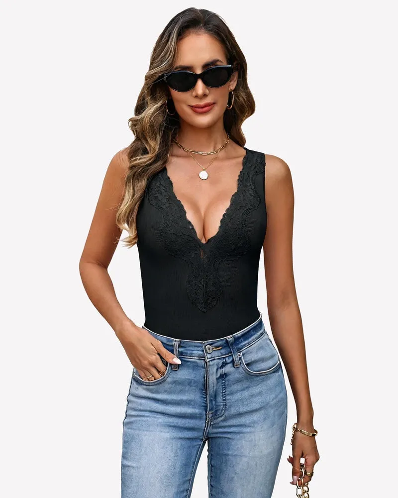 Deep V Neck Tank Top Ribbed Knit Cami Going Out Sexy Top sold by Avid Love product image thumbnail 3