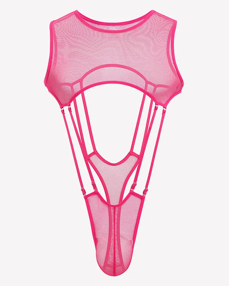 Men's High Cut Fishnet Bodysuit Sheer Mesh One Piece sold by Avid Love product image thumbnail 3