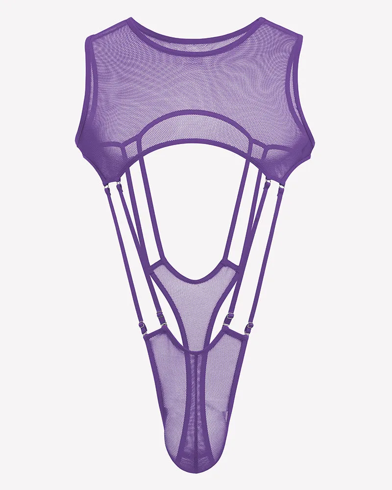 Men's High Cut Fishnet Bodysuit Sheer Mesh One Piece sold by Avid Love product image thumbnail 2