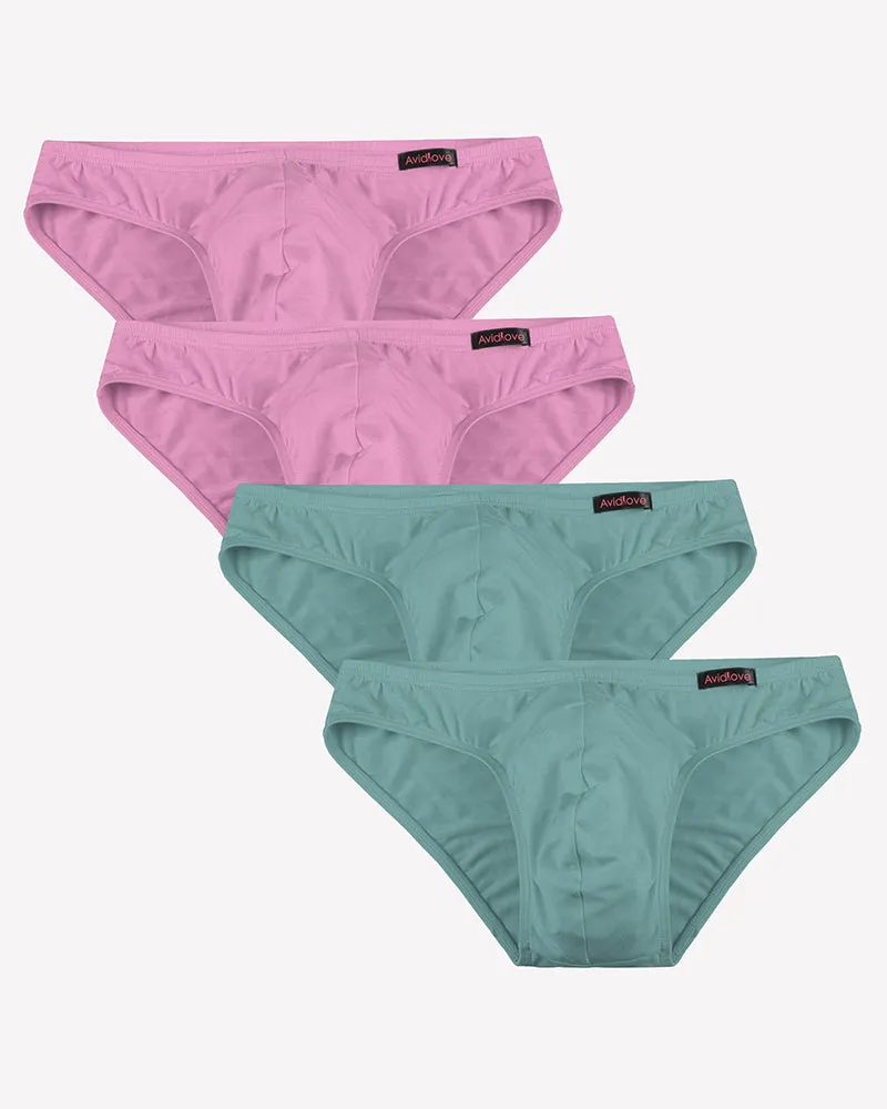 Men's Underwear 4 Pack Low Rise Microfiber Ice Silk Hip Briefs sold by Avid Love product image thumbnail 2