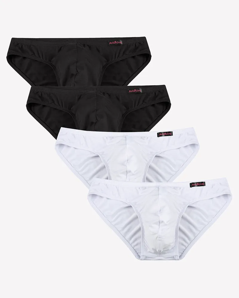 Men's Underwear 4 Pack Low Rise Microfiber Ice Silk Hip Briefs sold by Avid Love product image thumbnail 3