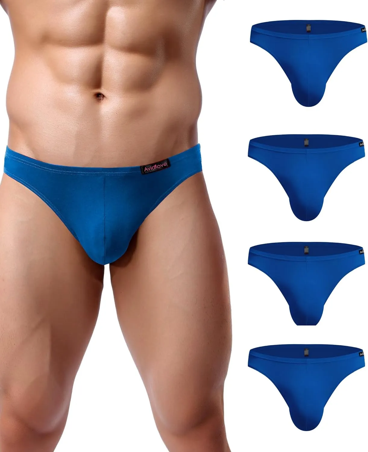 Men's Underwear 4 Pack Low Rise Microfiber Ice Silk Hip Briefs sold by Avid Love product image thumbnail 5