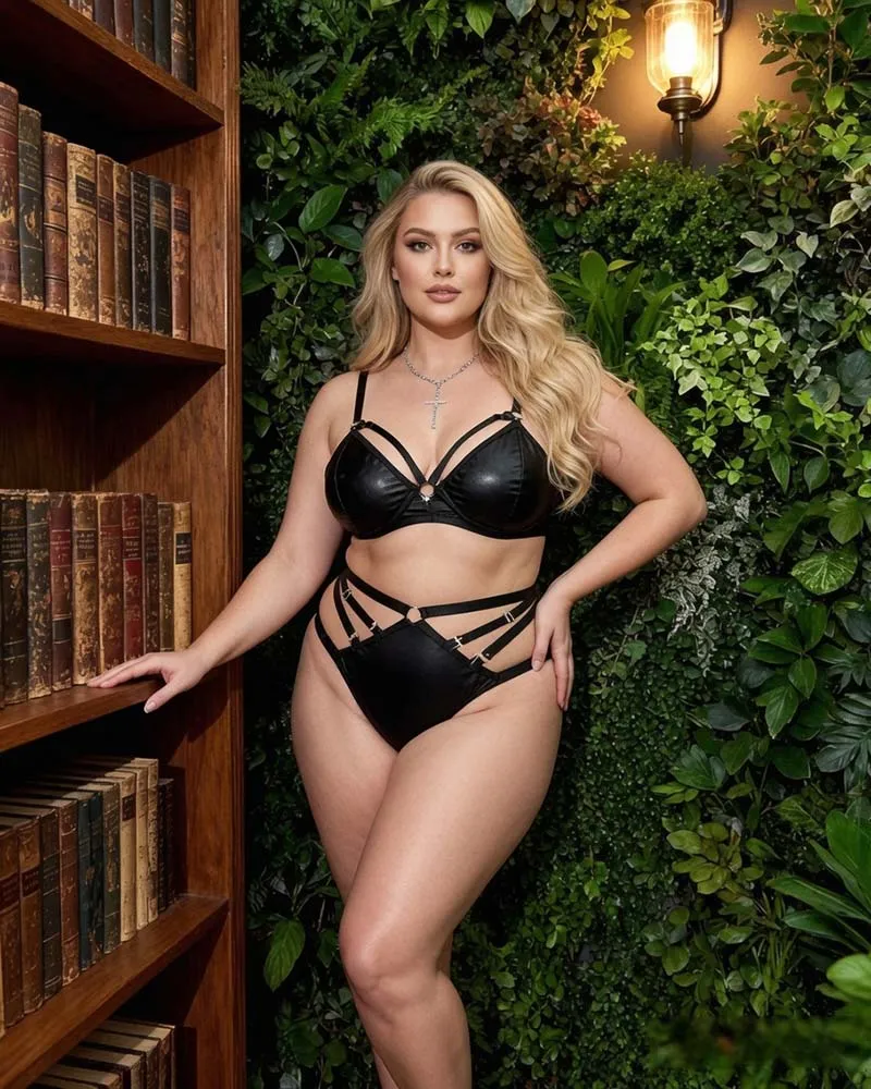 Lace Spaghetti Strap Bralette and High Waist Brief Lingerie Set sold by Avid Love product image thumbnail 2