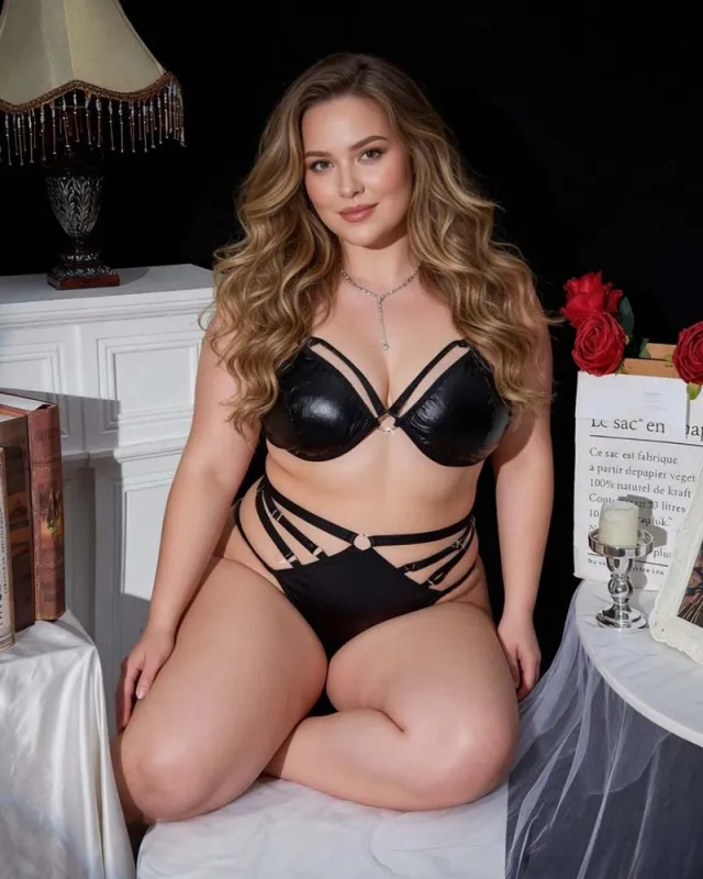 Lace Spaghetti Strap Bralette and High Waist Brief Lingerie Set made by Avid Love