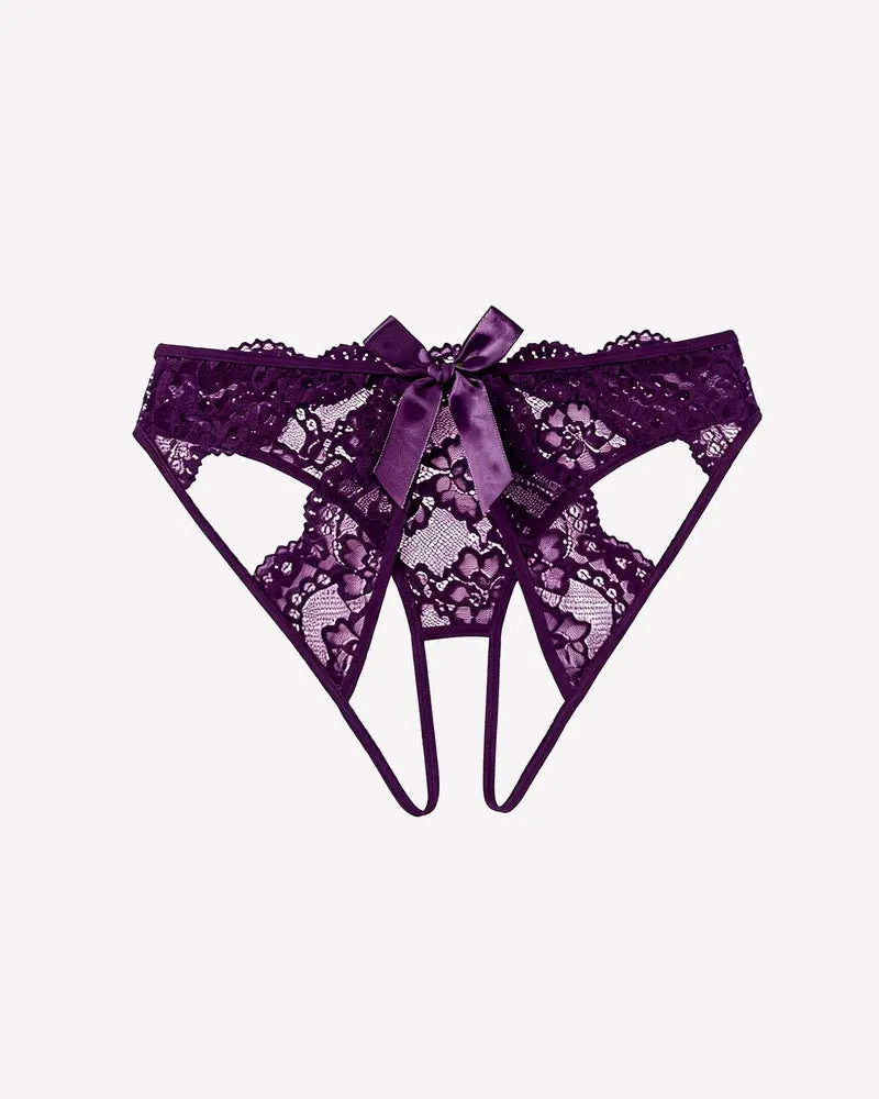 Lace Cutout Cheeky Panty Cute Bow Back Hipster Underwear sold by Avid Love