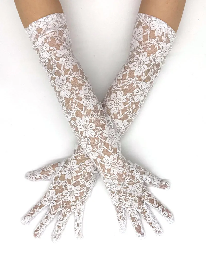 Lace Long Gloves Elbow Length sold by Avid Love