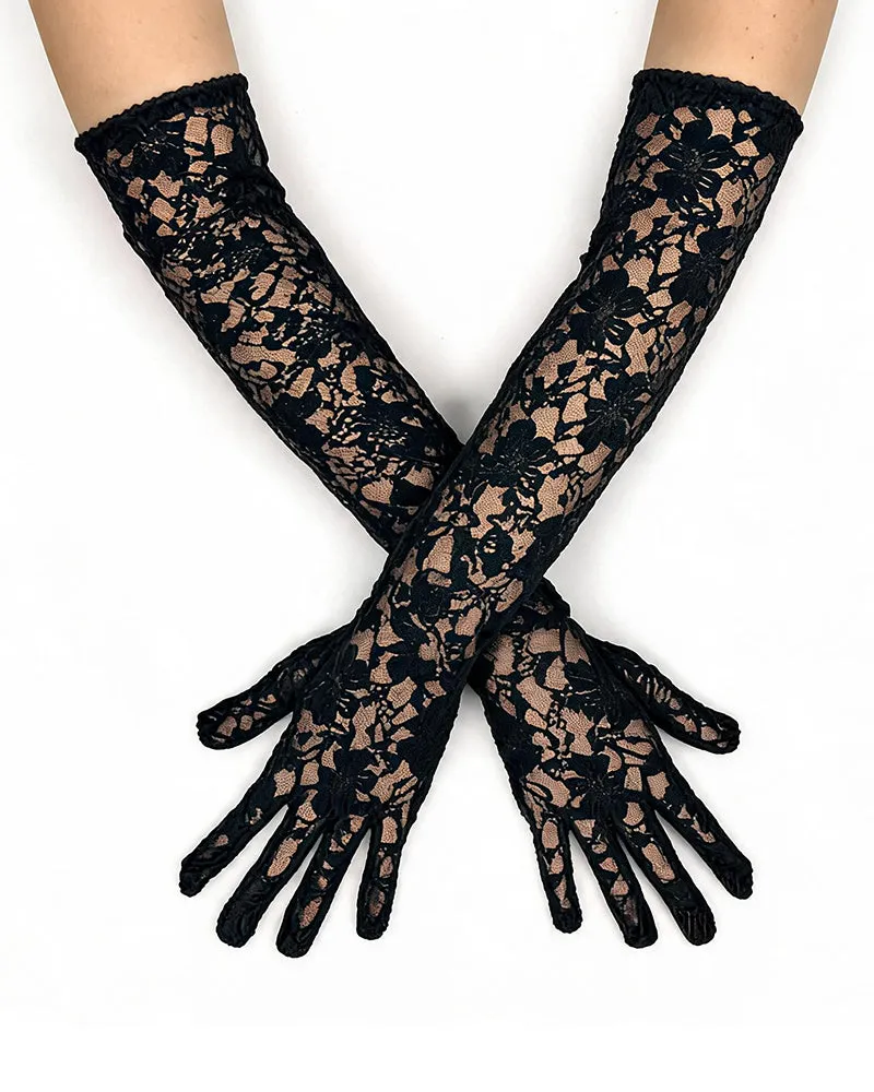 Lace Long Gloves Elbow Length sold by Avid Love product image thumbnail 2