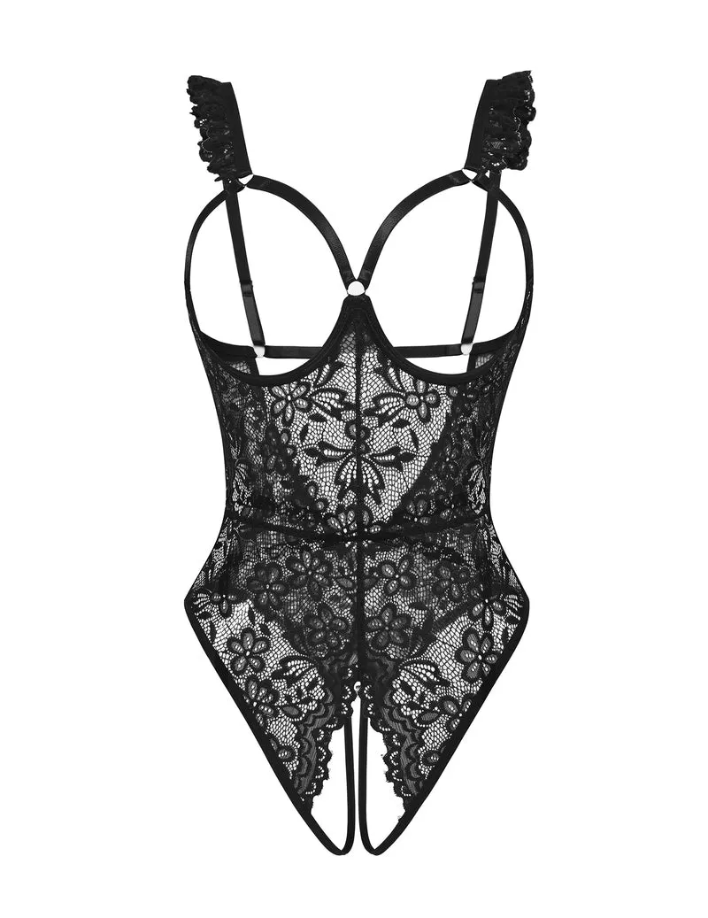 Lace Garter Teddy Bodysuit with Underwire sold by Avid Love product image thumbnail 4