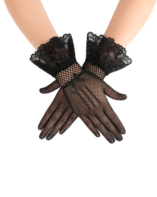 Vintage Lace Mesh Short Gloves made by Avid Love