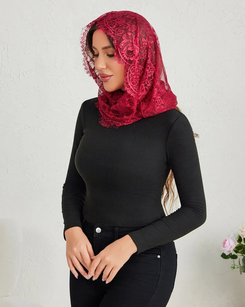 Lace Mantilla Chapel Veil with Satin Edge sold by Avid Love product image thumbnail 4
