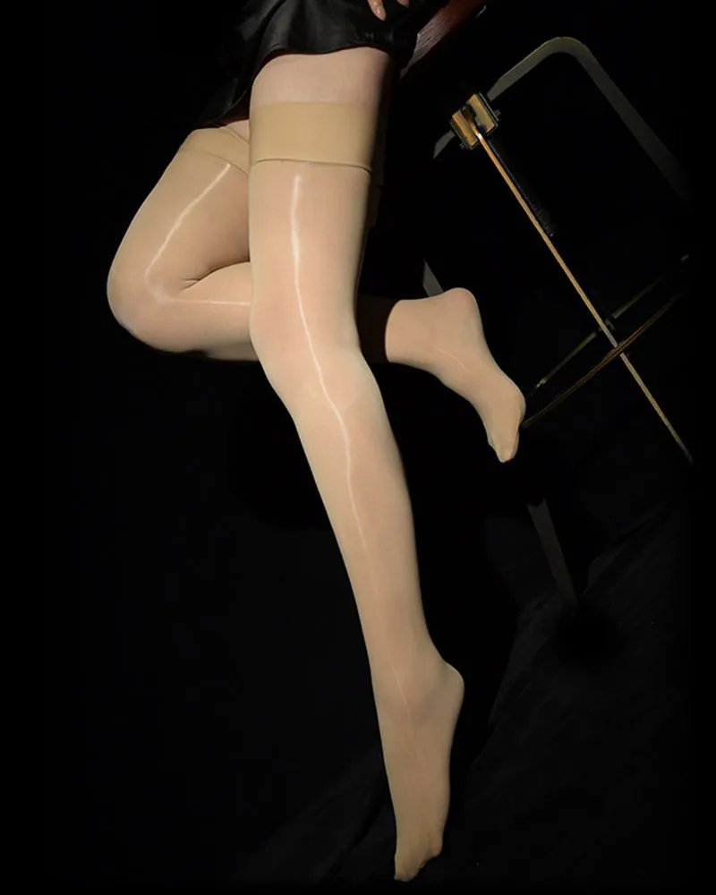 Wet Look Flat-Top Thigh-High Stockings sold by Avid Love product image thumbnail 4
