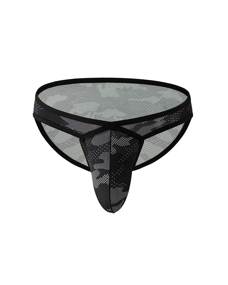 Men's Mesh Camo Print Low-Rise Briefs sold by Avid Love