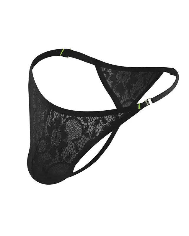 Men's Lace Floral G-String Thong Briefs made by Avid Love