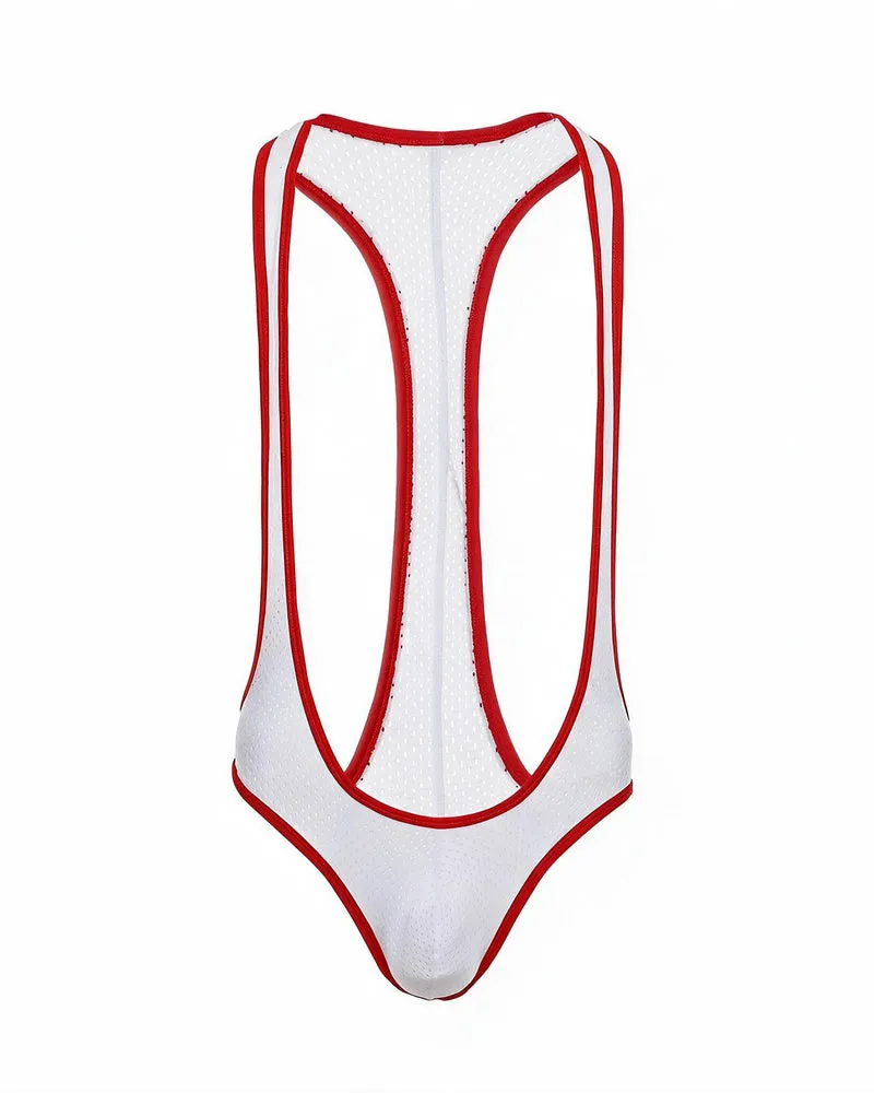 Men's Mesh Racerback Thong Bodysuit sold by Avid Love