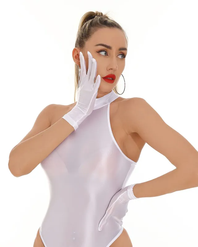Glossy Wet-Look Wrist-Length Short Gloves made by Avid Love
