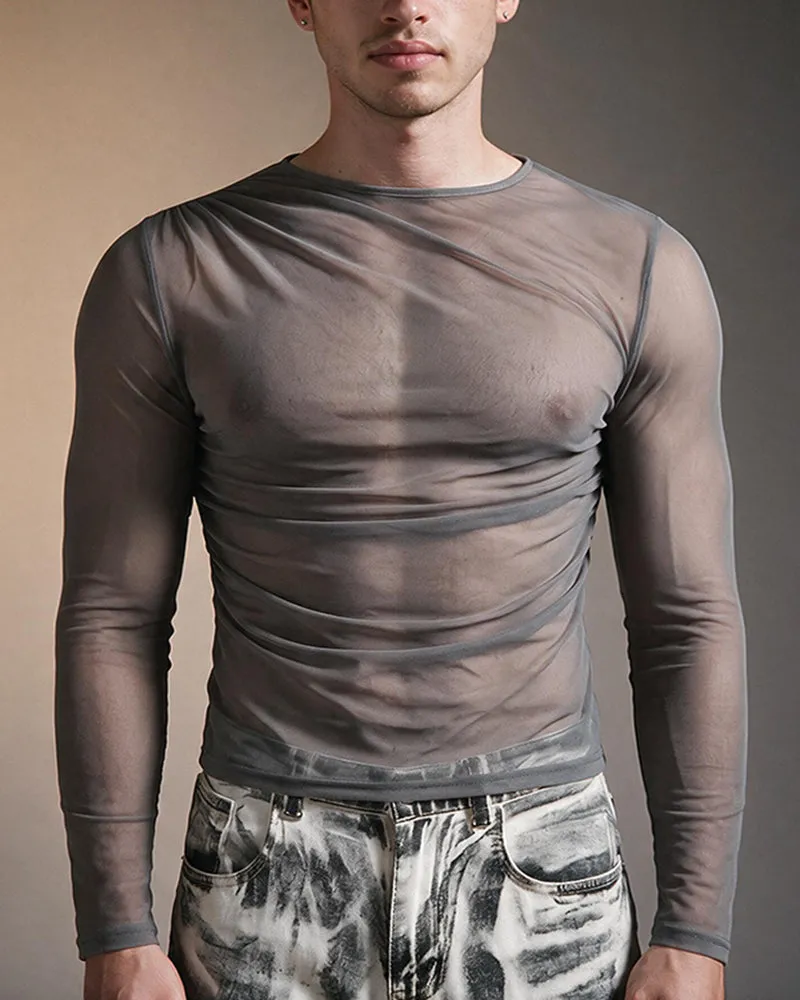 Men's Sheer Mesh Long Sleeve Top sold by Avid Love product image thumbnail 3