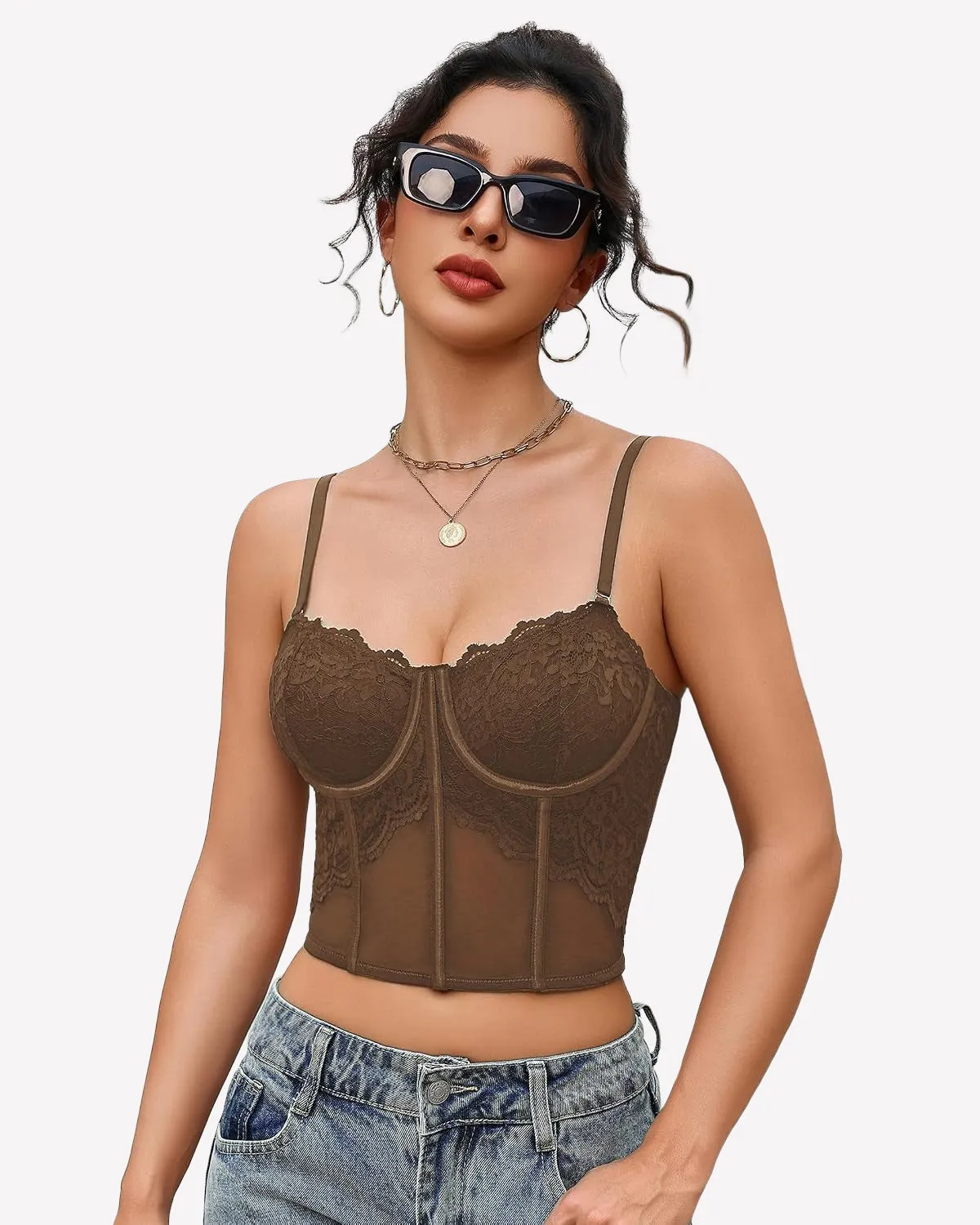Lace Bustier Corset Crop Top Underwire Going Out Top sold by Avid Love product image thumbnail 4