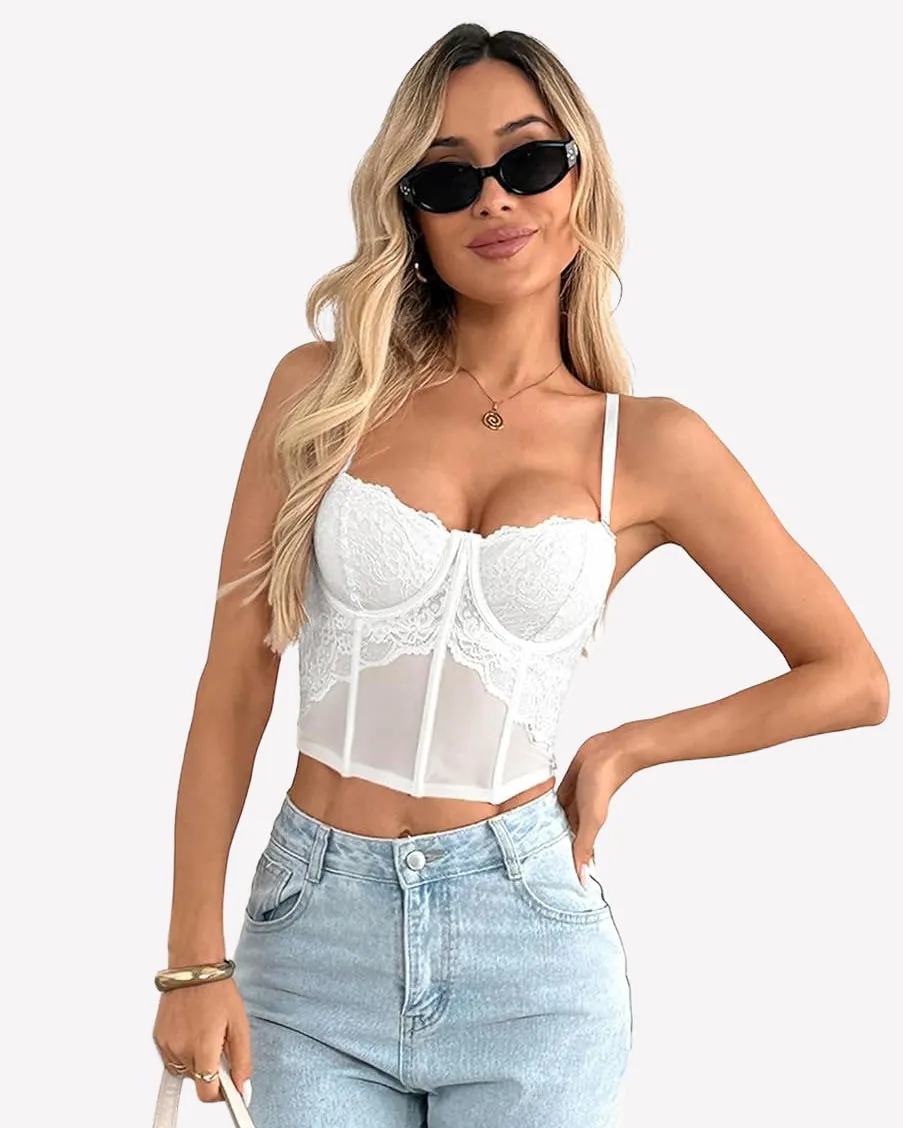 Lace Bustier Corset Crop Top Underwire Going Out Top sold by Avid Love product image thumbnail 3