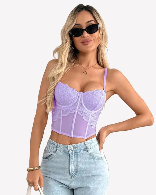 Lace Bustier Corset Crop Top Underwire Going Out Top made by Avid Love