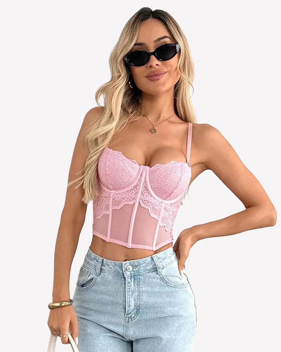 Lace Bustier Corset Crop Top Underwire Going Out Top sold by Avid Love product image thumbnail 5