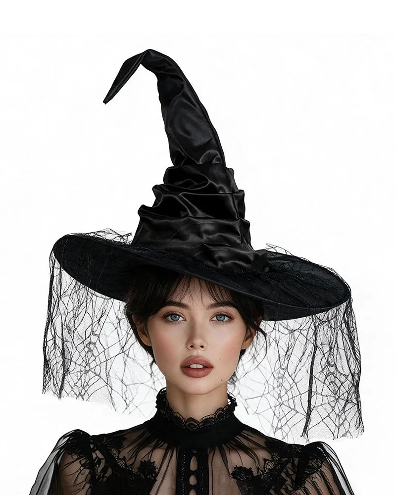 Halloween Witch Hat with Spider Web Veil sold by Avid Love product image thumbnail 3