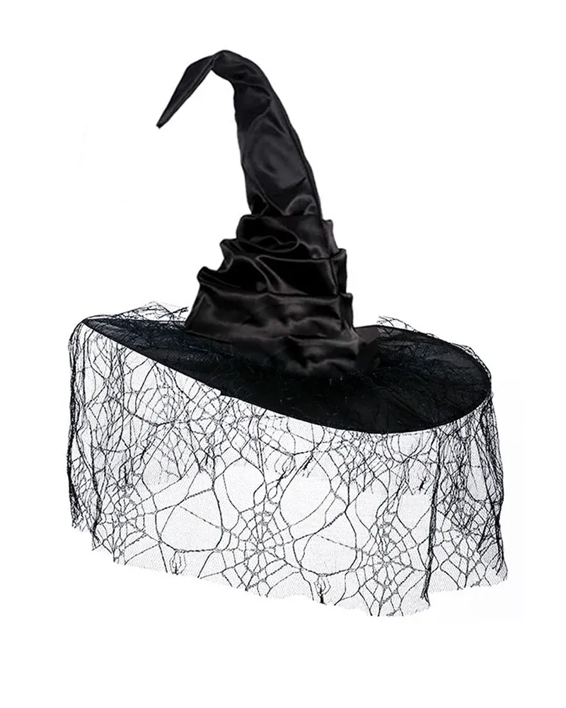 Halloween Witch Hat with Spider Web Veil sold by Avid Love product image thumbnail 2