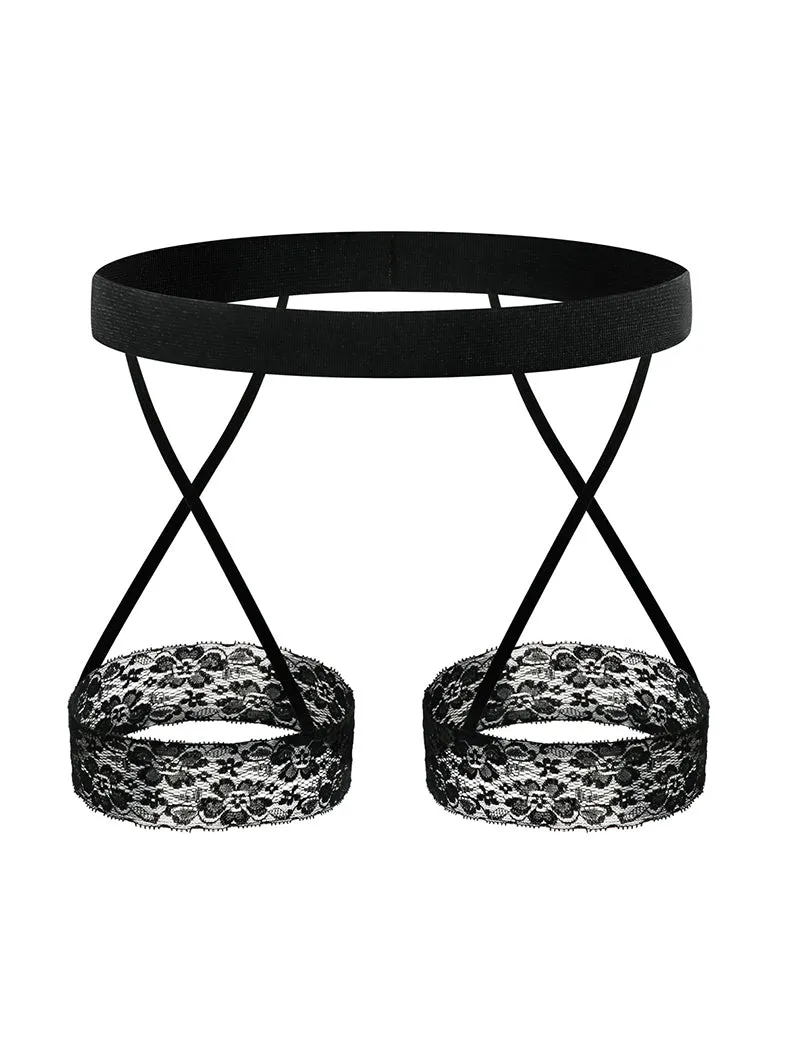 Men Lace Garter Strap Thong sold by Avid Love