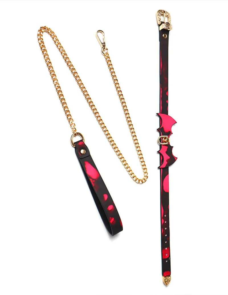 Bat Wing Color Changing Choker with Leash Set sold by Avid Love product image thumbnail 2