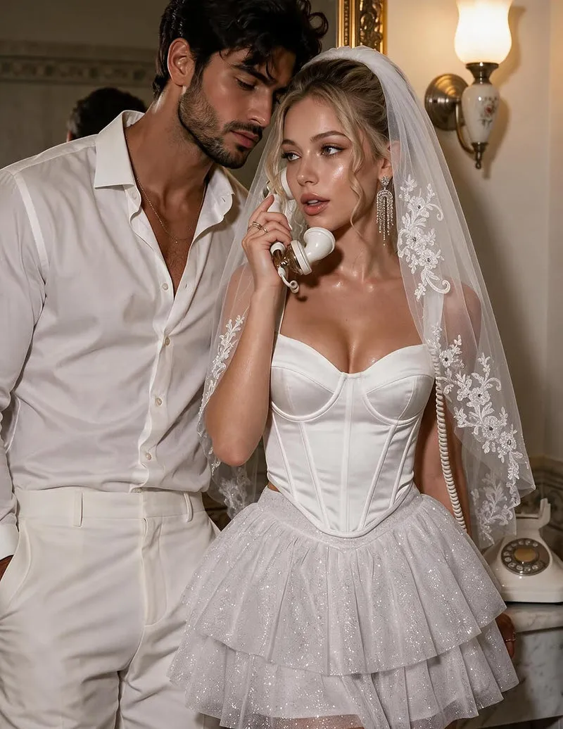 Fingertip Length Wedding Veil Scalloped Lace Edge Bridal Veil with Comb sold by Avid Love product image thumbnail 4