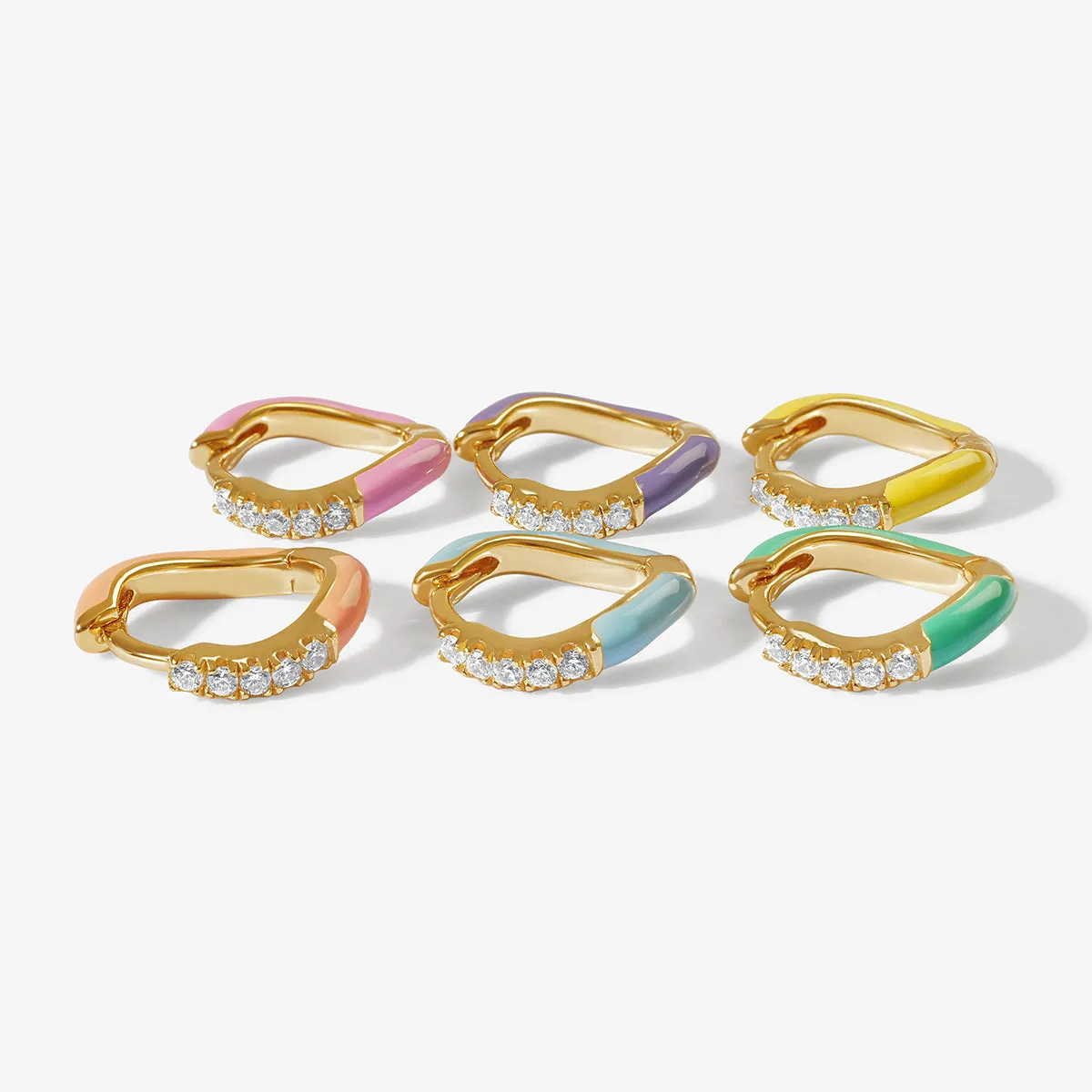 Gavin enamel 6-piece earring set sold by Adornmonde product image thumbnail 4