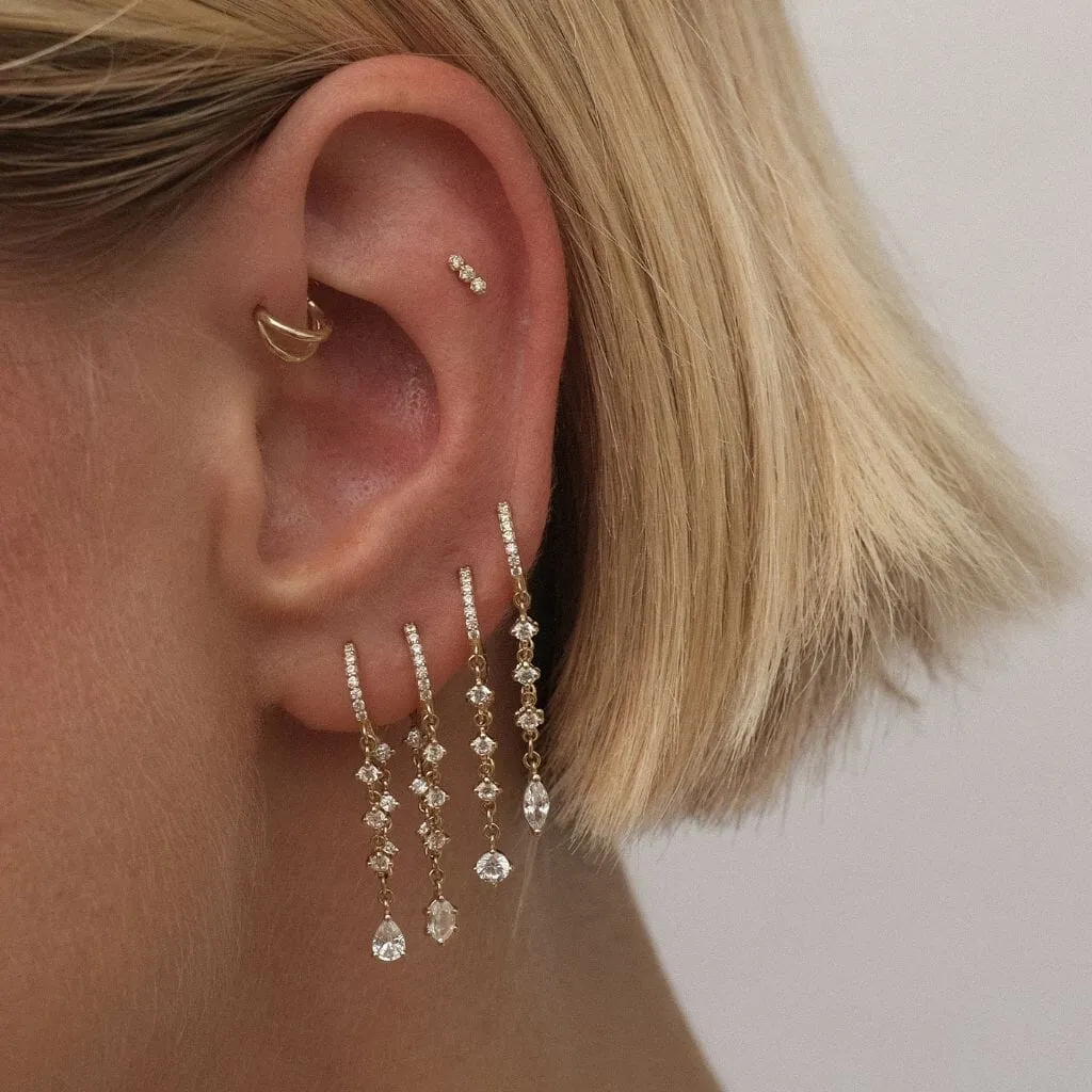 Jacob chain hoop earring sold by Adornmonde product image thumbnail 2