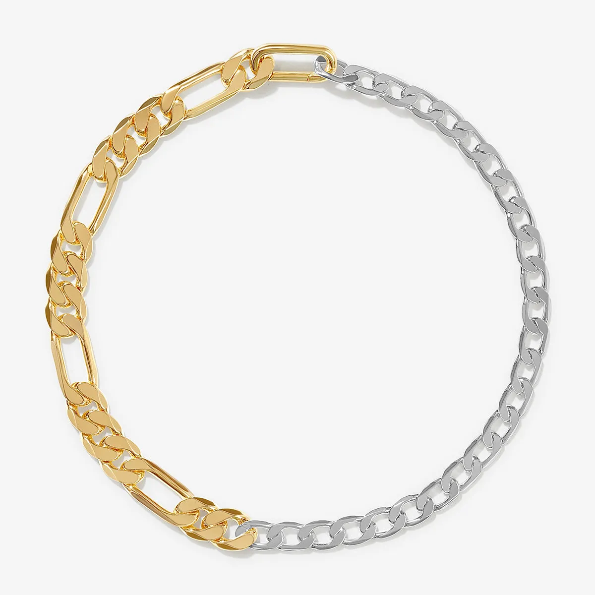 Parker two-tone chain anklet sold by Adornmonde